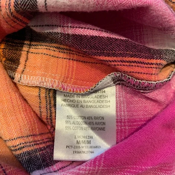 Wrangler Retro Shirt Women's Medium Multicolor Plaid Button Up Long Sleeve - Picture 4 of 4